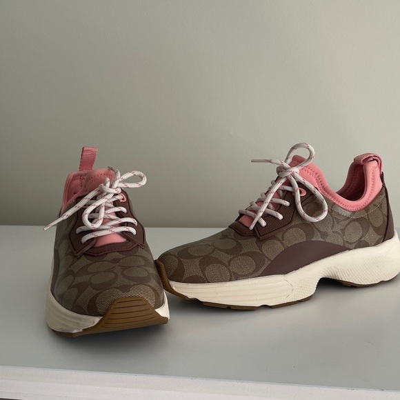 Coach Pink and Brown Sneakers - Picture 1 of 4